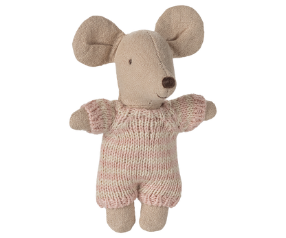 Baby mouse in carry cot - Rose
