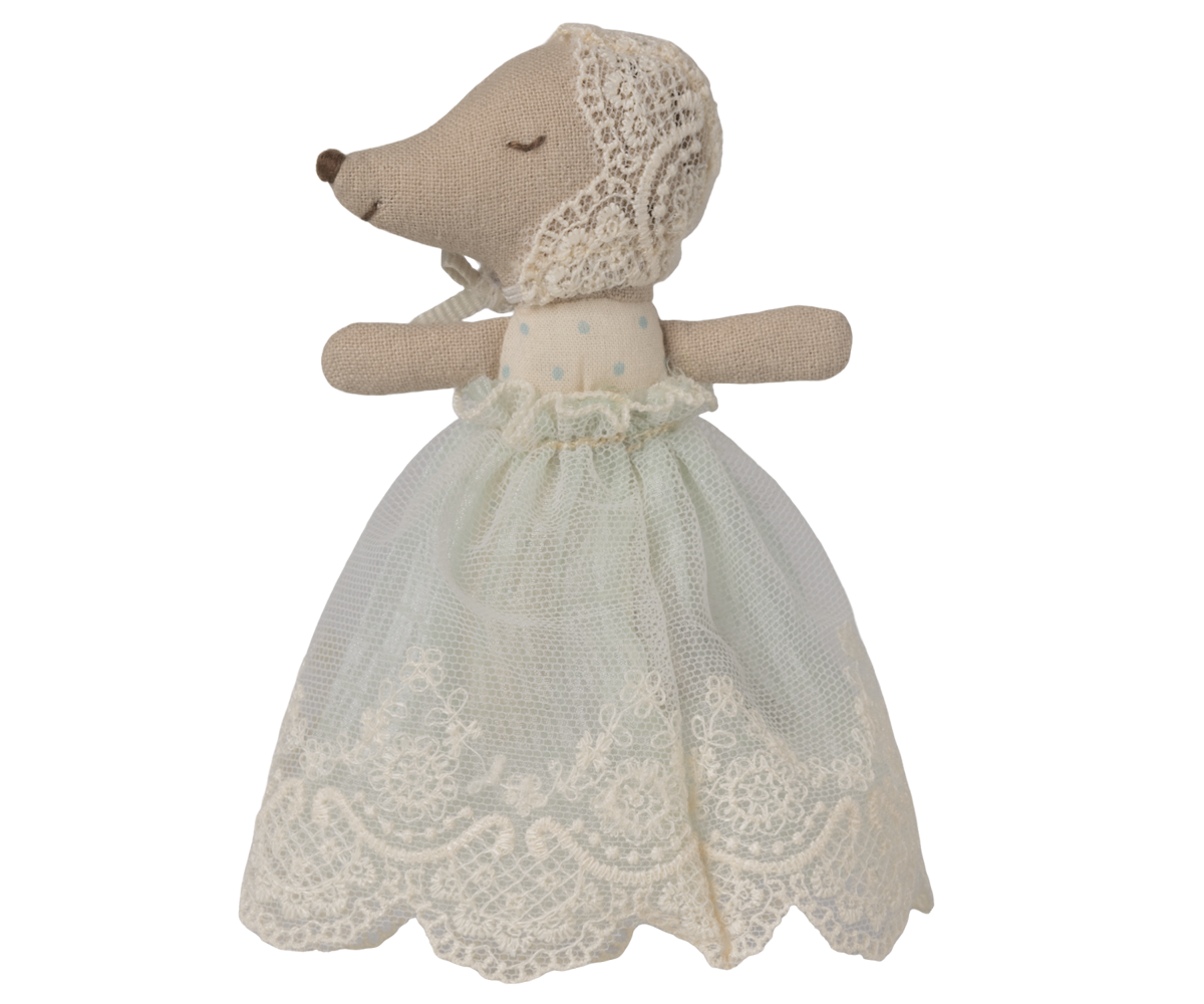 Baby mouse in gown - Mint