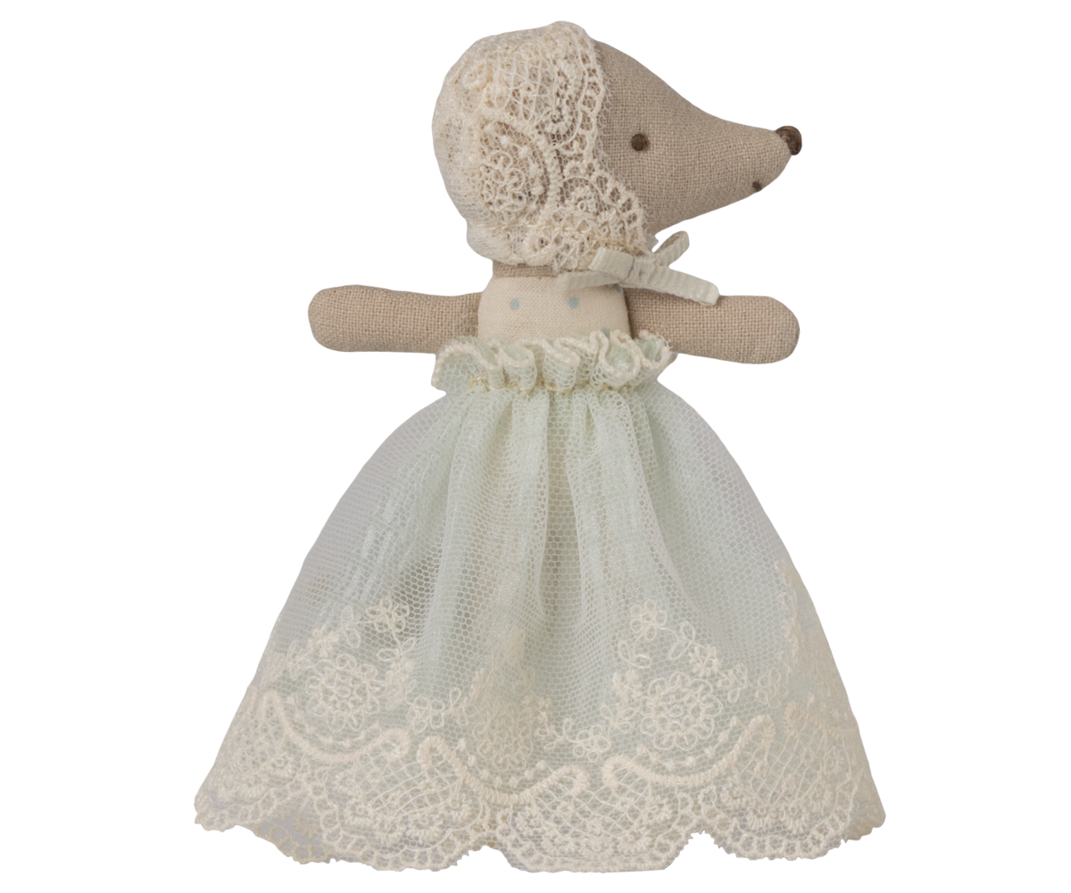 Baby mouse in gown - Mint