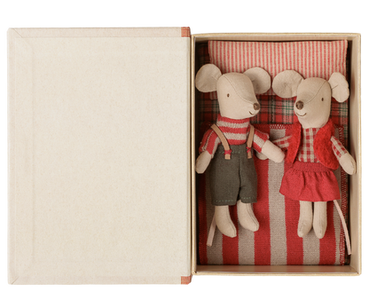 Christmas twin mice, Little sister and brother in book