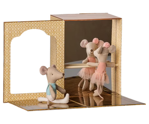 Ballet mice in dance studio, Little sister and brother
