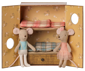 Ballet mice in dance studio, Little sister and brother