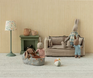Micro Bunny in Carry Cot, Dusty Rose