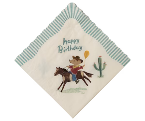 Napkin, Happy birthday - Cowboy (20 pcs)